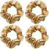 4 Pack Gold or Silver Metallic Leather Hair Scrunchies Hair Ties Hair Eleastic Bands Scrunchy Hair Ties Ropes Ponytail H