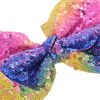 Xansema Hair Bows with Sequins Large 8 Inch Alligator Clips and Barrettes for Girls Women Teens and Kids Silver