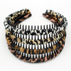 JOBAND Leopard Print hairbandshair Headbands for womenFashion Hair AccessoriesNonslip Resin comb teeth hair hoop Pack of