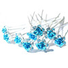 AKOAK 20 PcsLot Women Wedding Bridal Clear Crystal Rhinestone Rose Flower Hair Pin Clips Hair Accessories Jewelry Barret