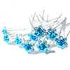 AKOAK 20 PcsLot Women Wedding Bridal Clear Crystal Rhinestone Rose Flower Hair Pin Clips Hair Accessories Jewelry Barret