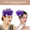 BABEYOND Womens Ostrish Feather Crystal Teal Headband Wedding Bridal Feather Headband Flapper Headpiece 1920s