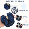 AUEAR 4 Pcs Satin Hair Bow with Snood Net Barrette Bowknot Clip Bun Cover Hairnets for Women
