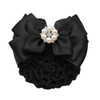 Bowknot Decor Snood Net Barrette Hair Clip Bun Cover Pearl Rhinestones Hairnet Bow French Hair Clip with Net Hair Access