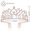Coucoland Womens Bride to Be Crown Tiara and Bride to Be Sash Crystal Rhinestone Tiara Headband for Wedding Bridal Showe