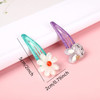 Girls Unicorn Hair Clips Toddler Girls Snap Clips with Cute Flower PatternLovely Rabbit Metal Snap Hair PinsCute Flower
