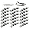 Cinaci 20 Pack 8cm3 Simple Plain Blank DIY Caft Silver Metal French Hair Barrettes with Black Leather Cover Snap Hair Cl