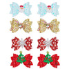 8pcs Christmas Hair Clip Headdress Sequined Bow Santa Claus Elk Snowflake Christmas Tree Accessories Glitter Hairpin Gir