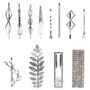 Lawie 12 Pack Silver Vintage Retro Geometric Metal Pearl Crystal Rhinestone Branch Leaf Hair Clips Snap Barrettes Claw C