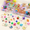 NAISKA 138Pcs Gold Butterfly Braid Hair Dreadlocks Accessories with Colorful Beads Charms and Pendants for Womens Hair B