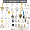 NAISKA 168Pcs Hair Jewelry for Braids Gold Silver Snake Cross Loc Dreadlock Accessories Metal Alloy Hair Coils Rings Dre