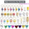 NAISKA 185Pcs Gold Butterfly Hair Jewelry for Braids Various Butterflies Hair Charms Locs Dreadlock Accessories Hair Dec