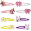 Butterfly Snap Hair Clips Rainbow No Slip Girls Sparkly Unicorn Hair Accessories Toddlers Kids Hair Clips Colorful Rabbi