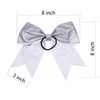 Cheerleader Bows Cheerleading 8 inch Sparkle Glitter Ponytail Holder Hair Tie School for High School College Girl Team S