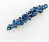 Faship Gorgeous Navy Blue Premium Rhinestone Crystal Floral Small Hair Barrette Clip