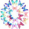 Boao 18 Pieces Butterfly Hair Clips Glitter Barrettes Fabric 90s Butterfly Snap Clips for Teens Women Hair Accessories D