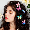 Boao 18 Pieces Butterfly Hair Clips Glitter Barrettes Fabric 90s Butterfly Snap Clips for Teens Women Hair Accessories D