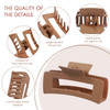 Mandydov 8 Pcs Large Hair Claw Clips 41 Inch Nonslip Big Square Matte Claws for Women Strong Hold Banana Clips for Thick