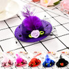 Patelai 12 Pieces Mini Tea Party Hats for Women Clip on Fascinator Hat Hair Clips with Ribbon Flowers Faux Feather Mesh
