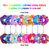 Tatuo 24 Pieces Rainbow Hair Scrunchies Elastic Bands Scrunchy Colorful Hair Ties for Women Girls Gymnastics Birthday Pa