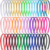 Duufin 50 Pieces Girls Headbands 1cm DIY Craft Headband Colorful Satin Headbands for Girls 25 Colors
