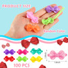 WILLBOND 100 Pieces Girls Hair Barrettes Self Hinge Plastic Clip Toddler Kids Baby 80s 90s Clip Colorful Cute Cartoon Ha