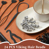Geosar 24 Pcs Norse Vikings Runes Hair Beard Beads for Bracelets Necklace Accessories DIY Includes 7 Pcs Pull Hair Pin Q