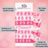 SportyBella Ballet Hair Ties 7Pack NoCrease Hair Elastics with Ballerina Print and Heart Charm Dance Accessories and Gif
