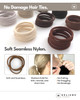 Heliums Thin Seamless Hair Ties White 6mm Nylon No Damage Ponytail Holders 175 Inch Medium Hold for Thin to Normal Hair