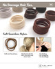 Heliums Thin Seamless Hair Ties Beige Blonde 6mm Nylon No Damage Ponytail Holders 175 Inch Medium Hold for Thin to Norma