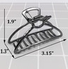 HHLL Hair Clips Metal Hair Claw Barrette Clamp Jaw for Women 2 Black Silver