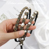 NAIHOD 3 Pcs Pearls Rhinestones Thin Headbands for Women Girls Luxury Vintage Hair Bands for Womens Hair with Cloth Wrap