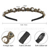 NAIHOD 3 Pcs Pearls Rhinestones Thin Headbands for Women Girls Luxury Vintage Hair Bands for Womens Hair with Cloth Wrap