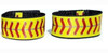 Fastpitch Softball Sleeve Scrunchies yellow with red stitching Pair Softball sleeve holders sleeve straps From the ORIGI