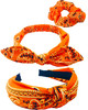 Shimmer Anna Shine Orange Bandana Headband Set Knotted Bandana Bunny Ear Headband Scrunchie 3Pack Hair Accessories for W