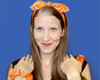 Shimmer Anna Shine Orange Bandana Headband Set Knotted Bandana Bunny Ear Headband Scrunchie 3Pack Hair Accessories for W