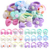 TAANGTHOSE 24 Pcs Toddler Hair Ties for Girls Baby Hair Tie Cute Flower Elastic Scrunchies Seamless Ponytail Holders Lit