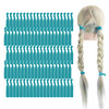 MEEDEE Teal Blue No Crease Soft Knotted Hair Ties 100 Pack Ouchless Yoga Pony Tail Bracelets for Women