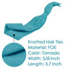 MEEDEE Teal Blue No Crease Soft Knotted Hair Ties 100 Pack Ouchless Yoga Pony Tail Bracelets for Women