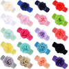 KW Collection Girl Baby Hairband with Chiffon Rose Flower 20 Colors 1 Pcs per color Elastic Crochet Headband for Baby Wo