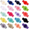 KW Collection Girl Baby Hairband with Chiffon Rose Flower 20 Colors 1 Pcs per color Elastic Crochet Headband for Baby Wo