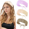 CHLINS Headband 3PCS Crochet Hairband for Women Floral Elastic Handmade Head Wrap Bohemian knit Headband for Women and G