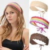 CHLINS Hairband 3PCS Crochet Headband Women Floral Hairband Elastic Handmade Crochet Head Wrap Bohemian knit Headband fo