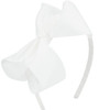 MEEDEE Fashion Cute White Bow Headband for Girls Toddlers 3 Year Old Little Girl Bows Big Grosgrain Headband Bows for Ca