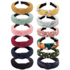 VELSCRUN Womens Headbands Boho Headbands for Women 12 Pack Knot Headband Women Knotted Head Band Elastic Turban HeadBand