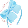 MEEDEE Light Blue Headband with Bow Big Bow Fashion Solid Grosgrain Ribbon Hair Bow Holiday Dress Decoration Makeup Cosp