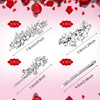 Janinka 10 Pieces Rhinestone Wedding Hair Clips Bridal Crystal Bobby Pins Silver Barrette Leaf Flower Wedding Elegant Ha