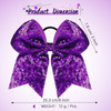 2 Packs Jumbo Cheerleading Bow 8 Inch Large Cheer Hair Bows with Ponytail Holder for Teen Girls Softball Outfit UniformS