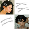 12 Pieces Rhinestone Bobby Pins Decorative Fancy Crystal Hair Clips Shiny Metal X Shaped Barrettes Bling Diamond Wedding