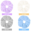 4 Pieces Large Towel Microfiber Drying Soft Scrunchies Thick Scrunchies Fuzzy Scrunchy Ponytail Holder for Hair Light Bo